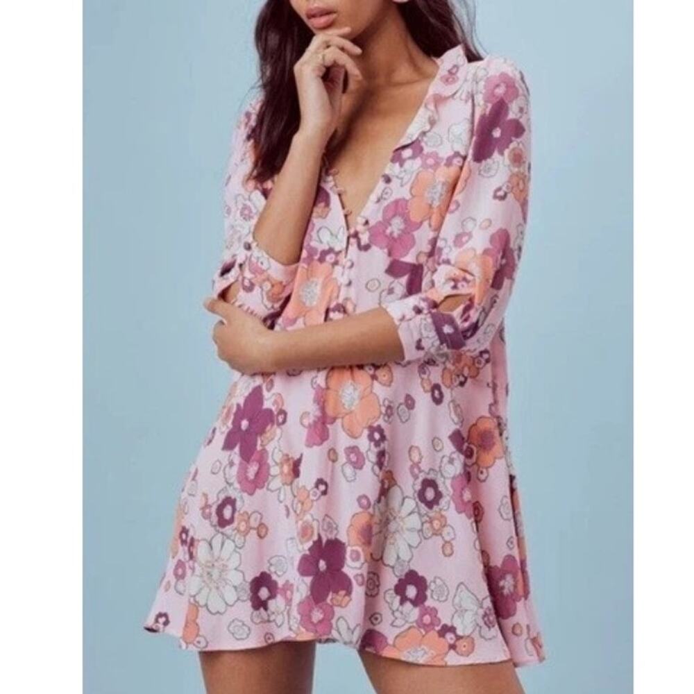 FOR LOVE & LEMONS magnolia trapeze floral mini dress